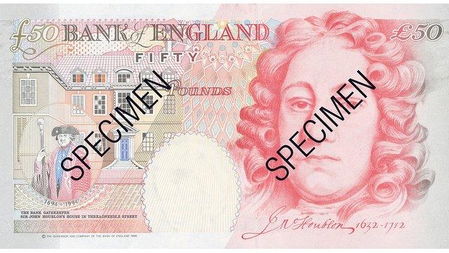 Old £50 banknote featuring Sir John Houblon