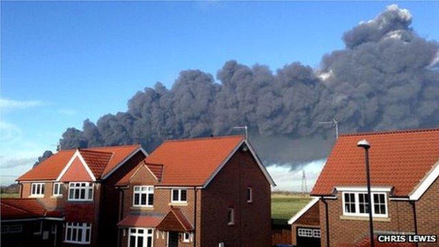 Tyre fire at Sherburn in Elmet