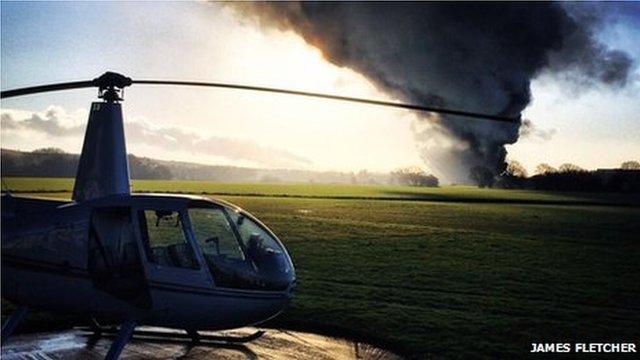 Tyre fire at Sherburn in Elmet