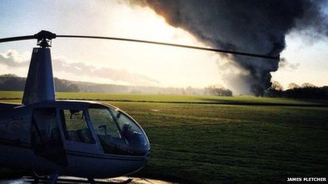 Tyre fire at Sherburn in Elmet