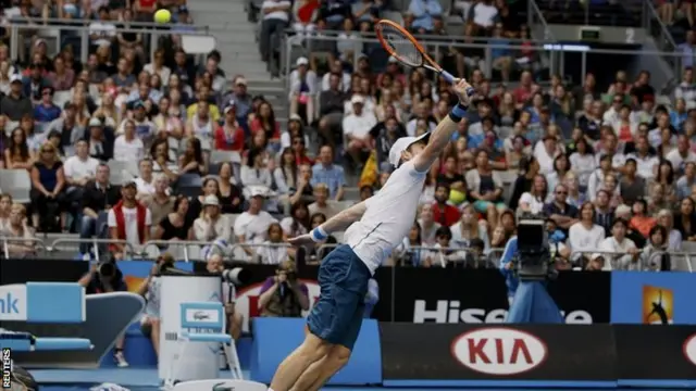 Andy Murray hits a shot