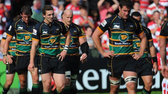 George North with his Northampton Saints team-mates