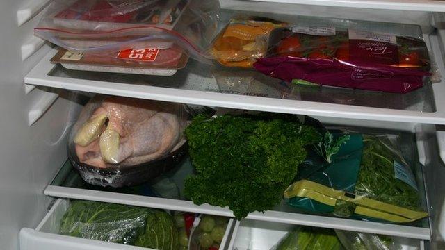 Food in a fridge