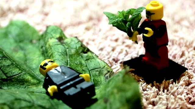 Lego characters re-enact funeral