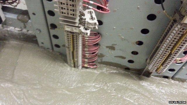 Concrete flooded control room
