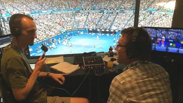 Pat Cash in the BBC commentary box