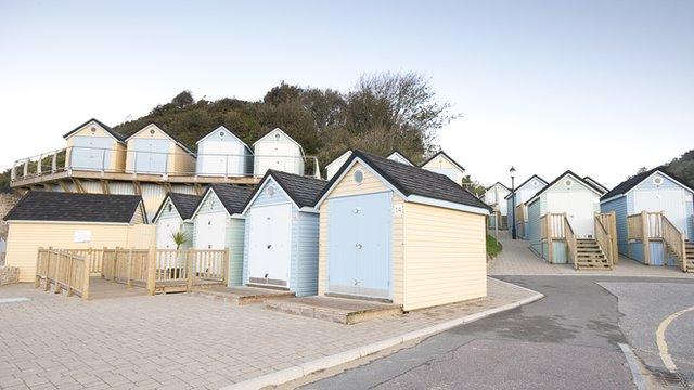 Beach huts in Alum Chine