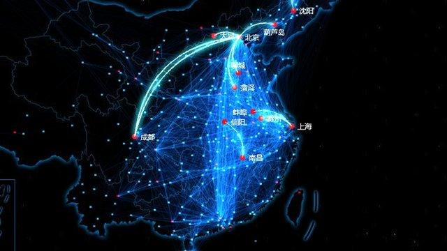 Baidu map of people leaving the cities for Chinese New Year