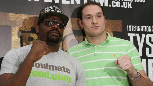 Dereck Chisora (left) and Tyson Fury