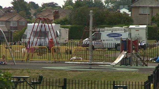 Illegal travellers site set up in Poole in August 2013