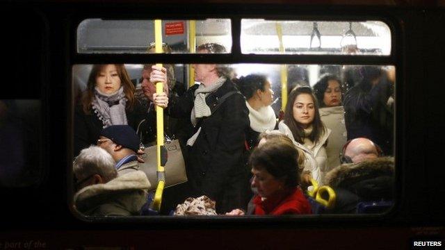 Passengers during the evening rush hour