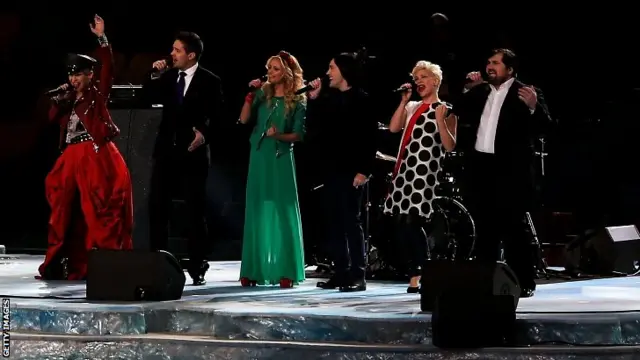 Singers from "The Voice" Russia perform during the Opening Ceremony