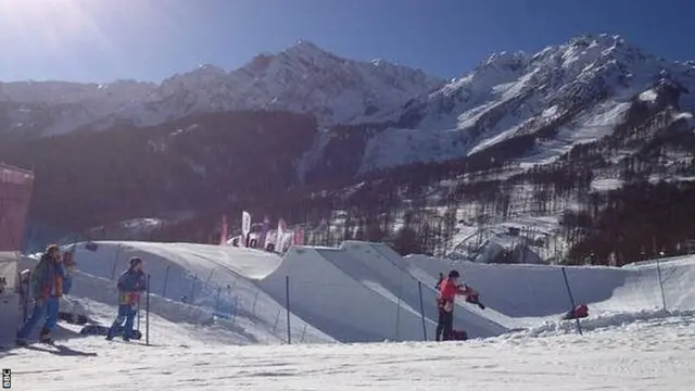 A view of the slopestyle final course