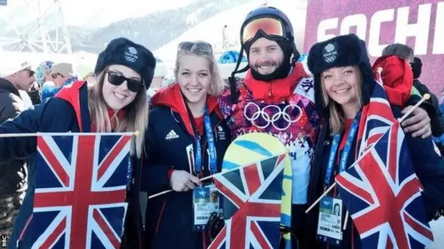 Billy Morgan with GB team-mates Katie Summerhayes, Rowan Cheshire and Emma Lonsdale