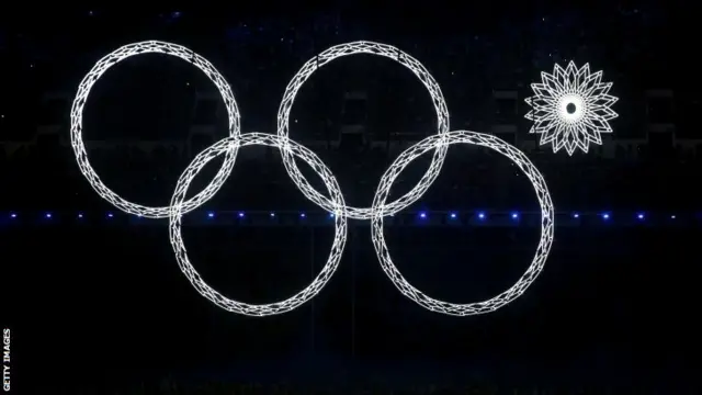 Olympic ring snowflakes