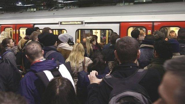 Passengers during the Tube strike