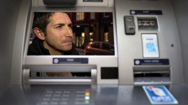 graphic showing member of public on cash machine screen