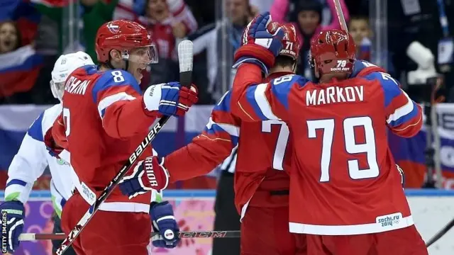 Russia celebrate a goal