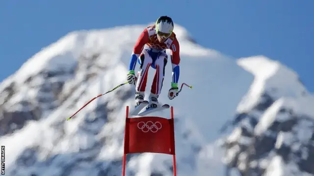 Alexis Pinturault of France competes during the Alpine Skiing Men's Super Combined Downhill