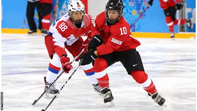 Switzerland v Russia hockey Sochi