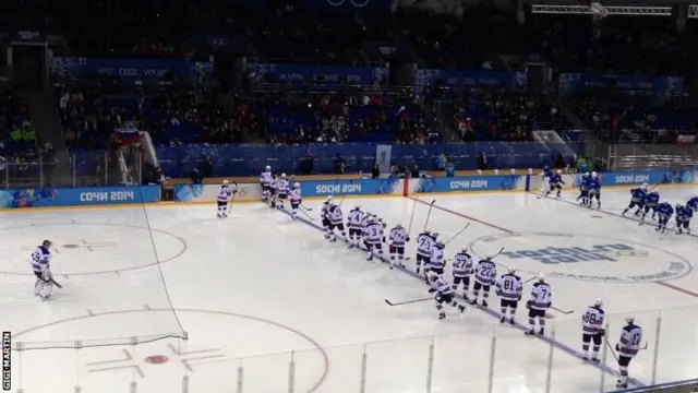 USA Slovenia ice hockey Sochi