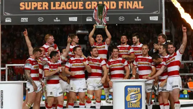 Wigan Warriors celebrate their 2013 Grand Final win