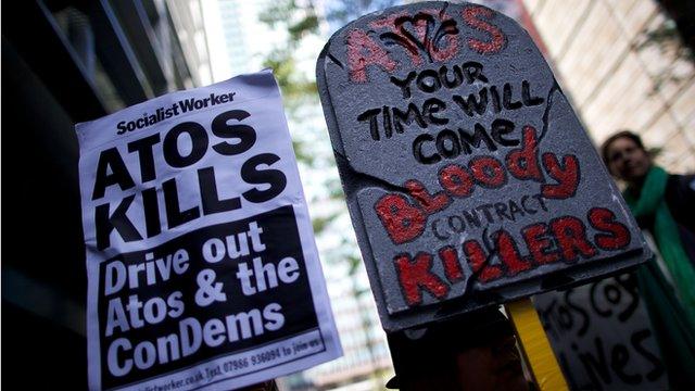 Protest against Atos in 2012