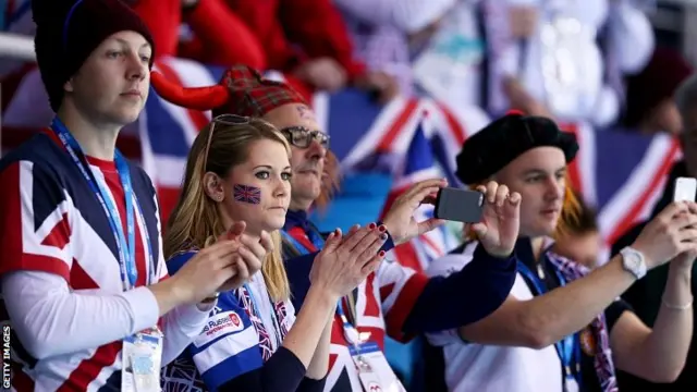 British fans watching the curling final