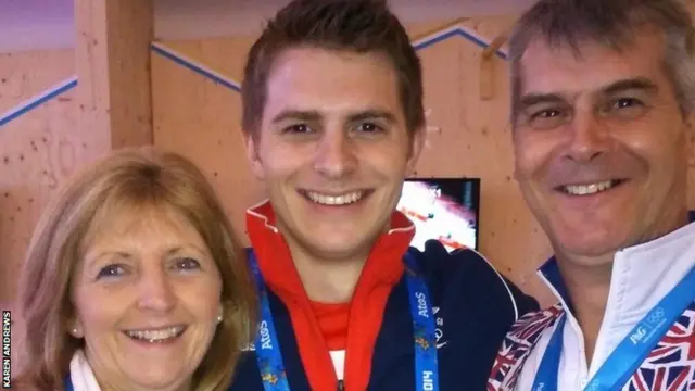 Scott Andrews with his parents