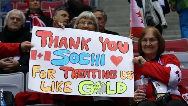 Canadian fans at the ice hockey final