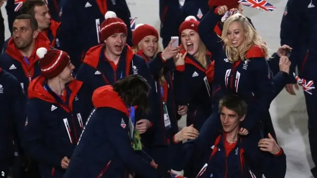 British athletes at the closing ceremony