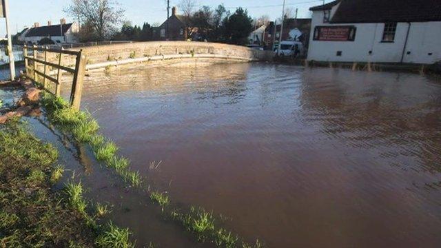 River Parrett at Burrowbridge in February 2014