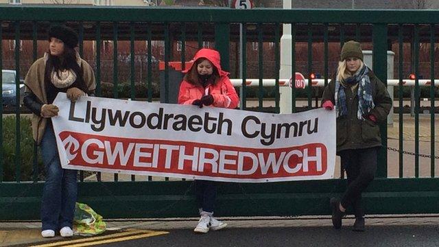 Cymdeithas yr Iaith protest in Aberystwyth