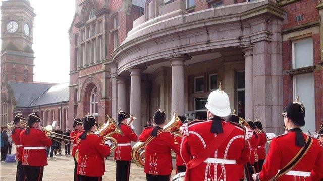 The Regimental Band and Corps of Drums The Royal Welsh at the ceremony