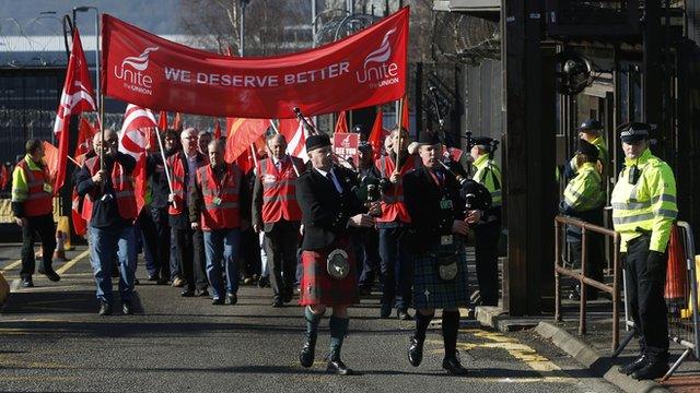 Workers stage a walkout