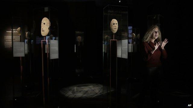 Exhibition curator Debby Hershman talks during a media interview in the Israel Museum in Jerusalem on 11 March 2014.