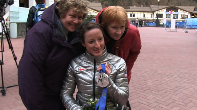 Tatyana McFadden with her mother Deborah, and biological mother Nina