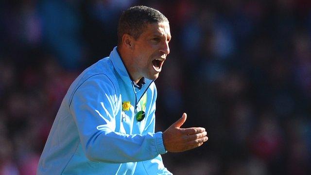 Chris Hughton watches on as Norwich lose 4-2 against Southampton