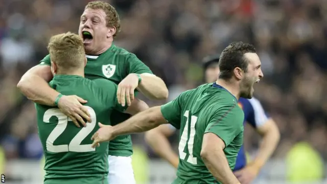 Ireland celebrate winning the Six Nations