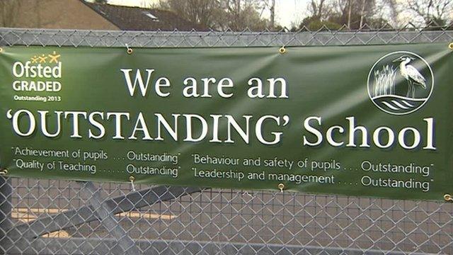 'Outstanding' school banner