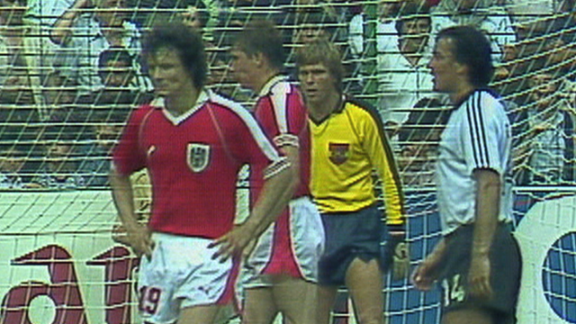 West Germany face Austria in the 1982 World Cup