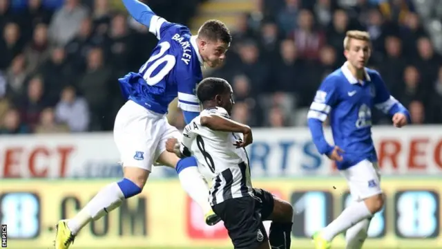 Ross Barkley celebrates scoring for Everton