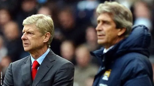 Arsenal manager Arsene Wenger and Manchester City boss Manuel Pellegrini