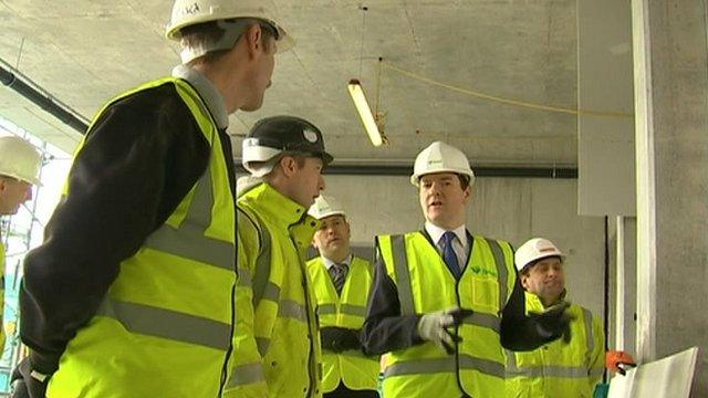 George Osborne on a construction site