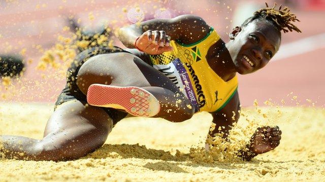 Jamaica's Kimberly Williams competes at the London 2012 Olympic Games.