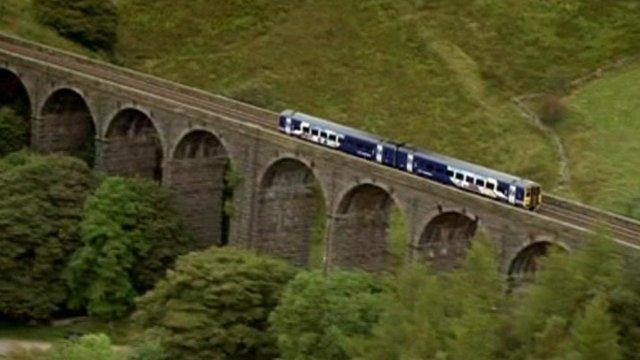 Train on railway line