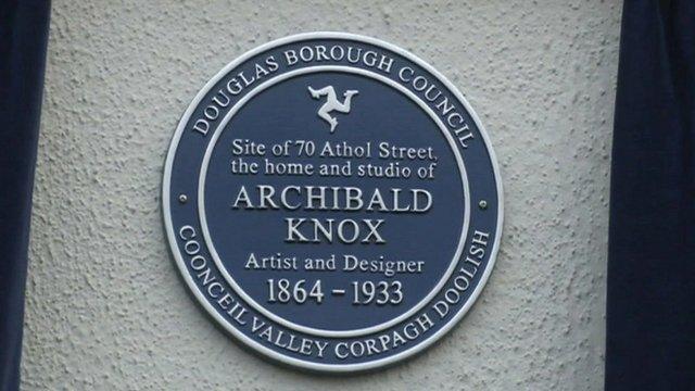 Plaque for Archibald Knox's IoM home