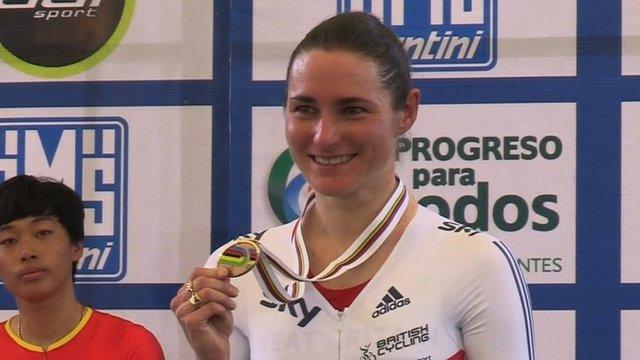 British Paralympic cyclist Dame Sarah Storey wins bronze in the C5 500m time trial at the Paracycling Track World Championships in Mexico.