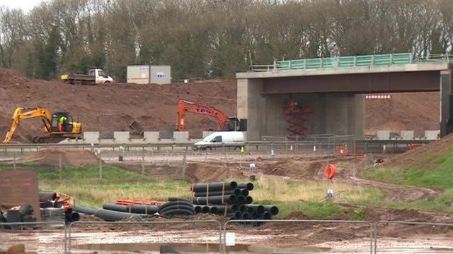 Building work for the motorway junction