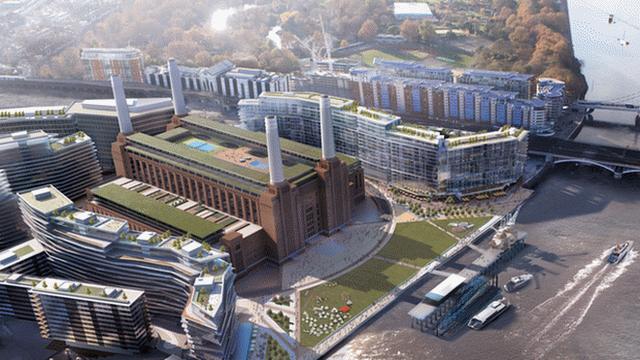 Battersea power station aerial view